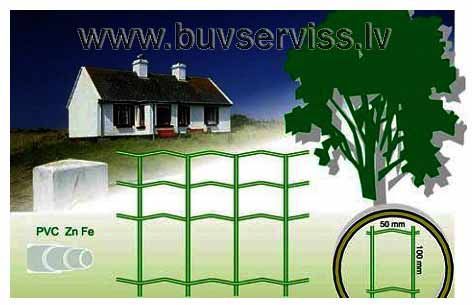 Žoga siets 0.8m, pārklāts ar PVC - zaļš 50 x 100